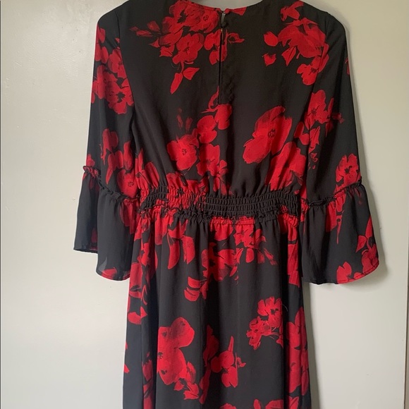 H&M Floral Bell Sleeve Chiffon Soft Dress - Size 4 - Picture 3 of 3